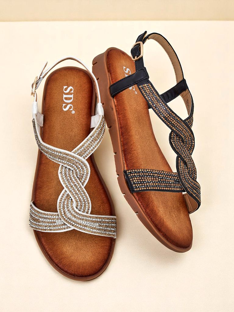 Royalfashion Дамски сандали с декоративни каишки Aria Shine