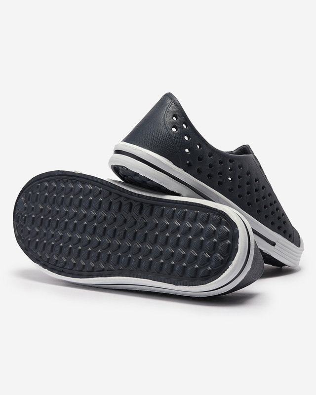 Детски гумени маратонки с ажурна украса в морско синьо Jiteri - Обувки