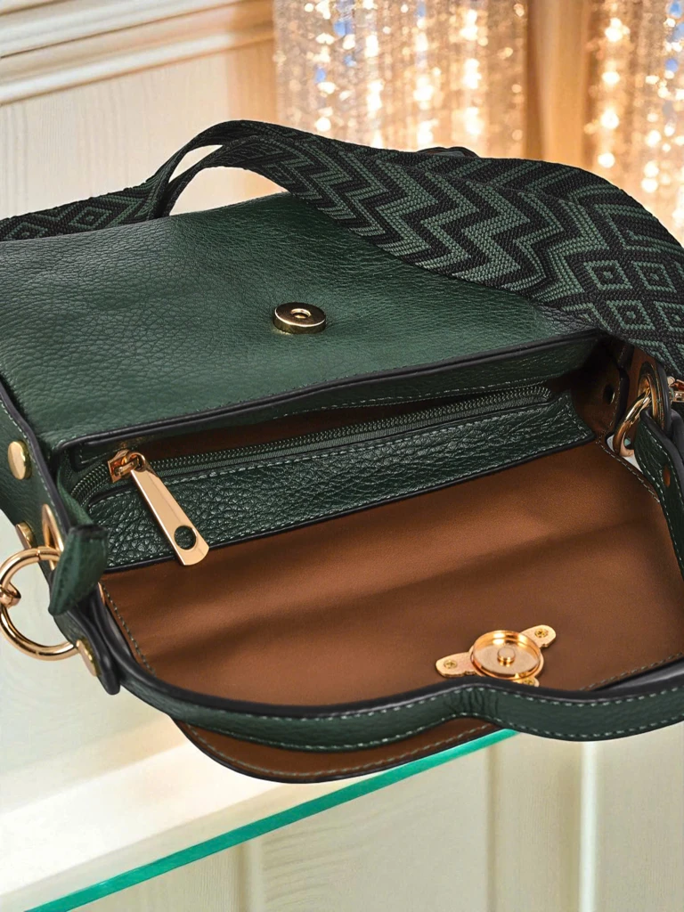 Aurelia Verde – дамска чанта от екологична кожа с украса