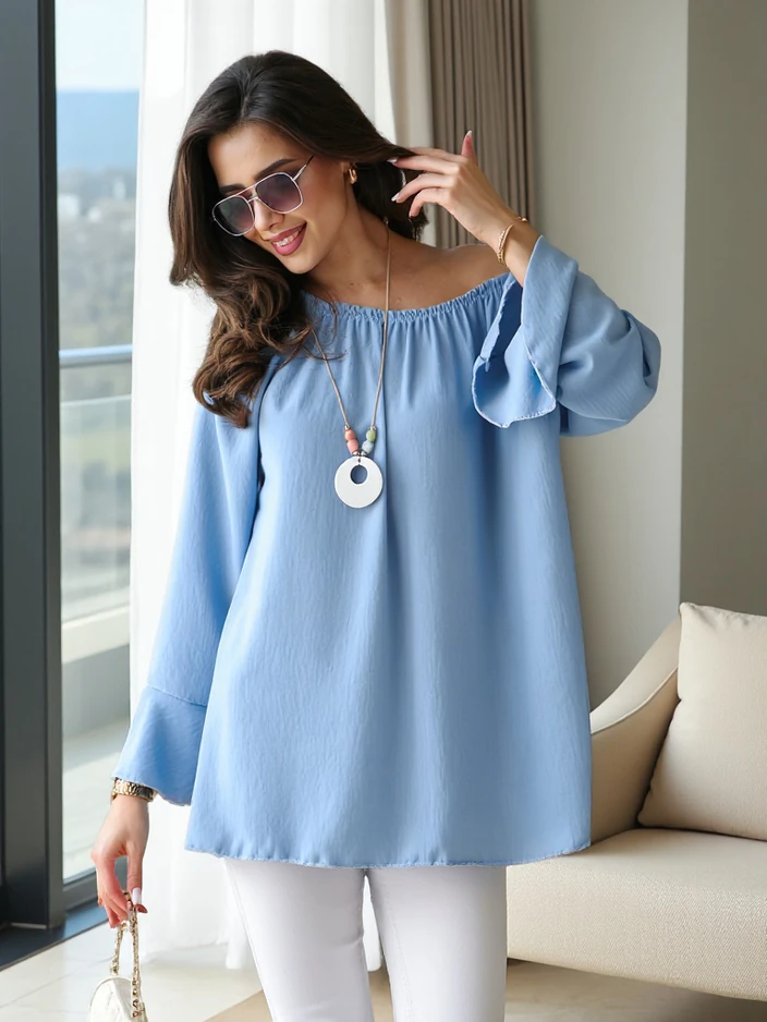 Блуза Royalfashion за жени, вдъхновена от испанския стил с ръбове