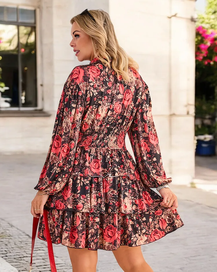 Дамска рокля до колене на Royalfashion с принт