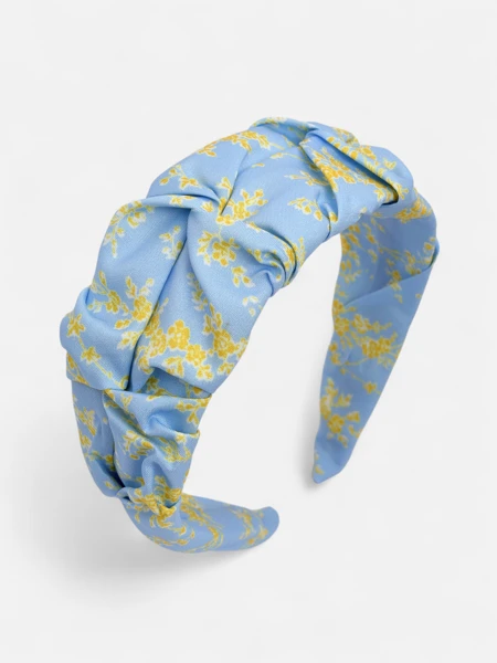 Royalfashion Лента за коса с драперия и принт