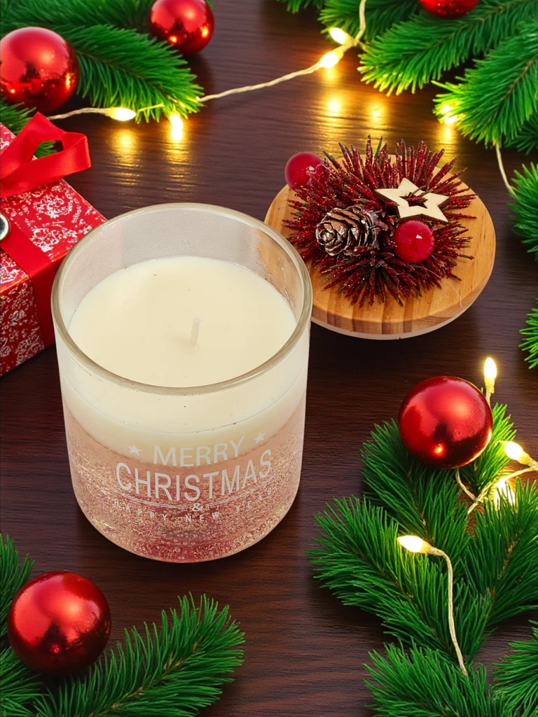 Коледна ароматна свещ Merry Christmas Happy New Year