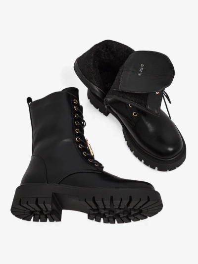 Дамски еко кожени боти с връзки Venit