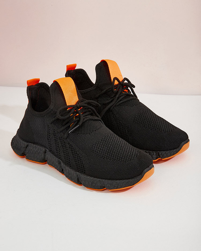 Czarno- pomarańczowe sportowe buty damskie Bommgi - Obuwie