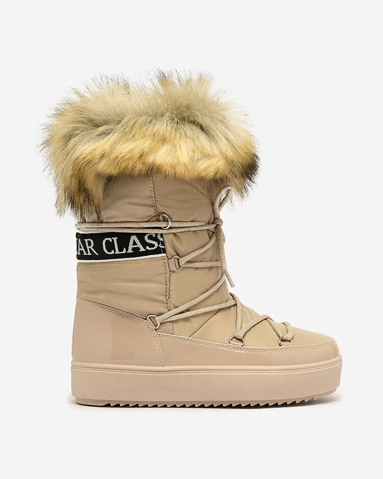 Royalfashion Светлокафяви ботуши a'la snow boots за жени Gomllo