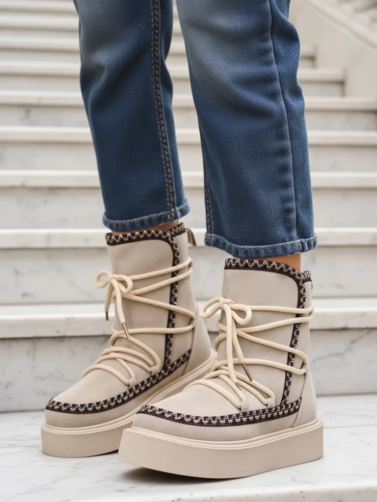 Royalfashion Жени ботуши с връзки за сняг Siozi