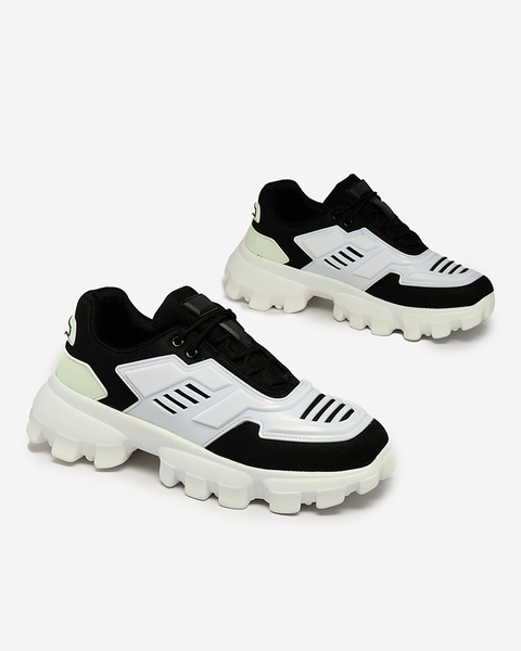 Royalfashion Спортни маратонки от бял и черен плат за мъже Lamkim