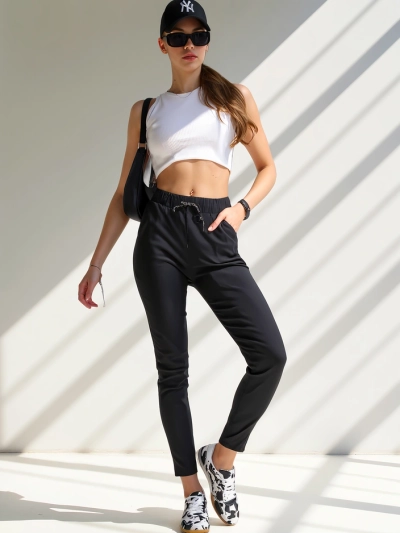 Royalfashion Женски памучни тесни панталони