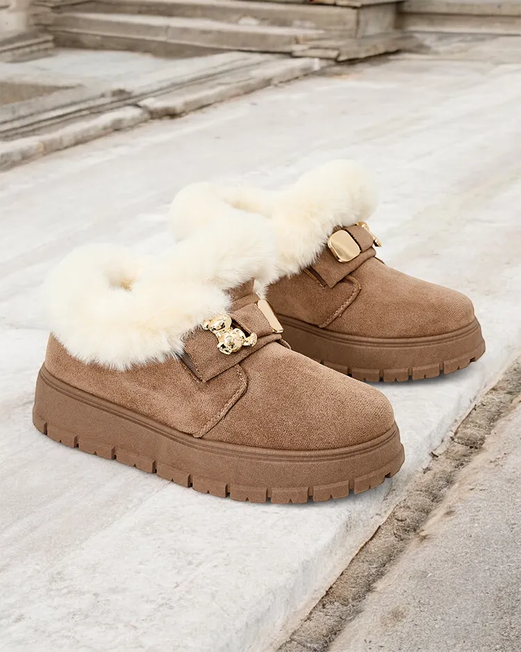 Royalfashion Дамски къси ботуши a'la snow boots Dobis