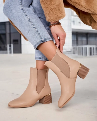 Дамски глезенови боти с нисък ток Royalfashion Eterra