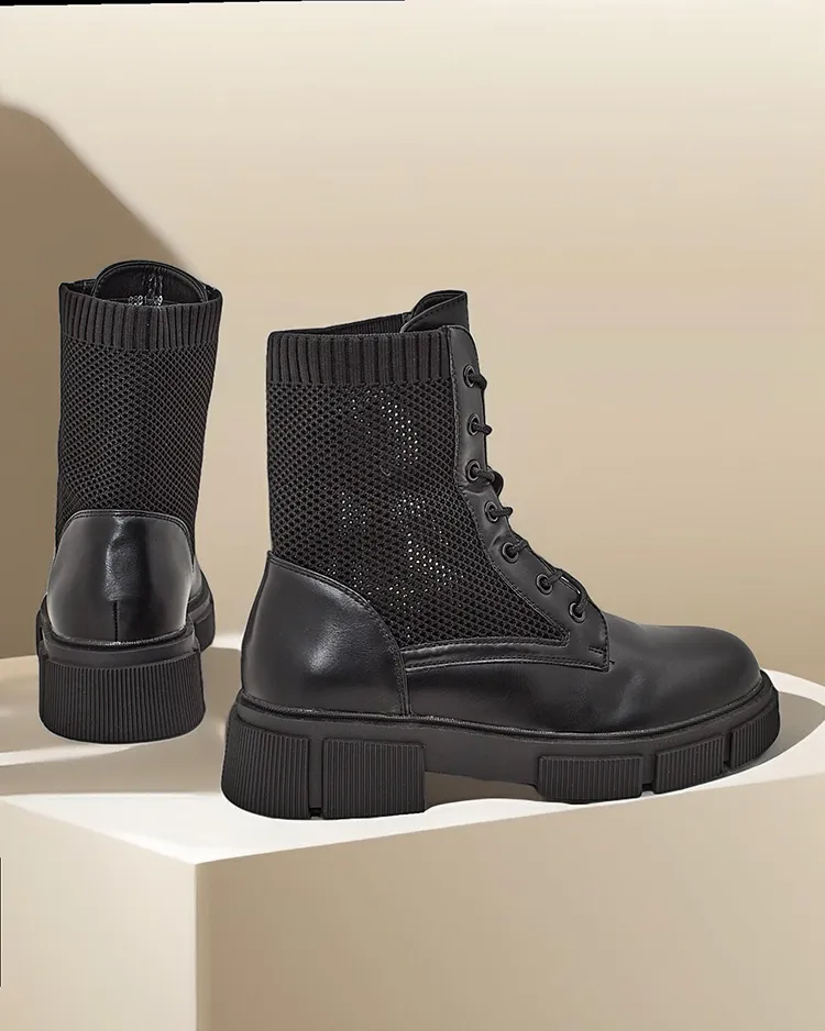 Дамски равни глезенки с отворено плетене Rowic