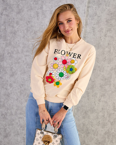 Royalfashion Дамски памучен суитшърт с тънък принт