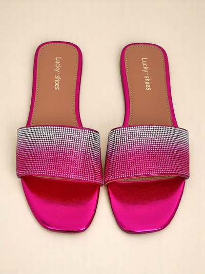 Royalfashion Дамски чехли с цирконии ShinyGlow