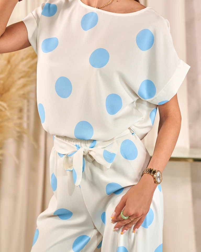 Royalfashion Дамски комплект в синьо и бяло