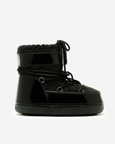 Royalfashion Черни дамски ботуши за сняг с венец Yevnoiela