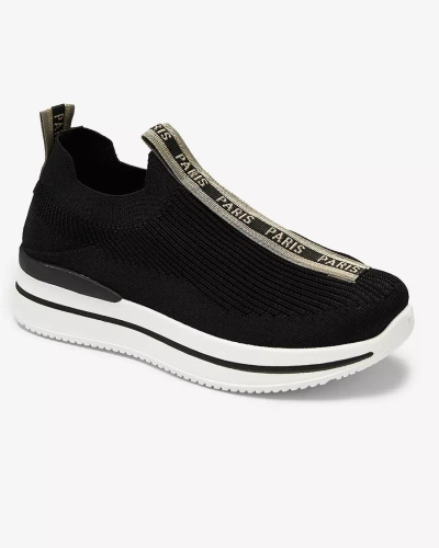 Дамски спортни обувки с надпис в черно Cerppa- Footwear