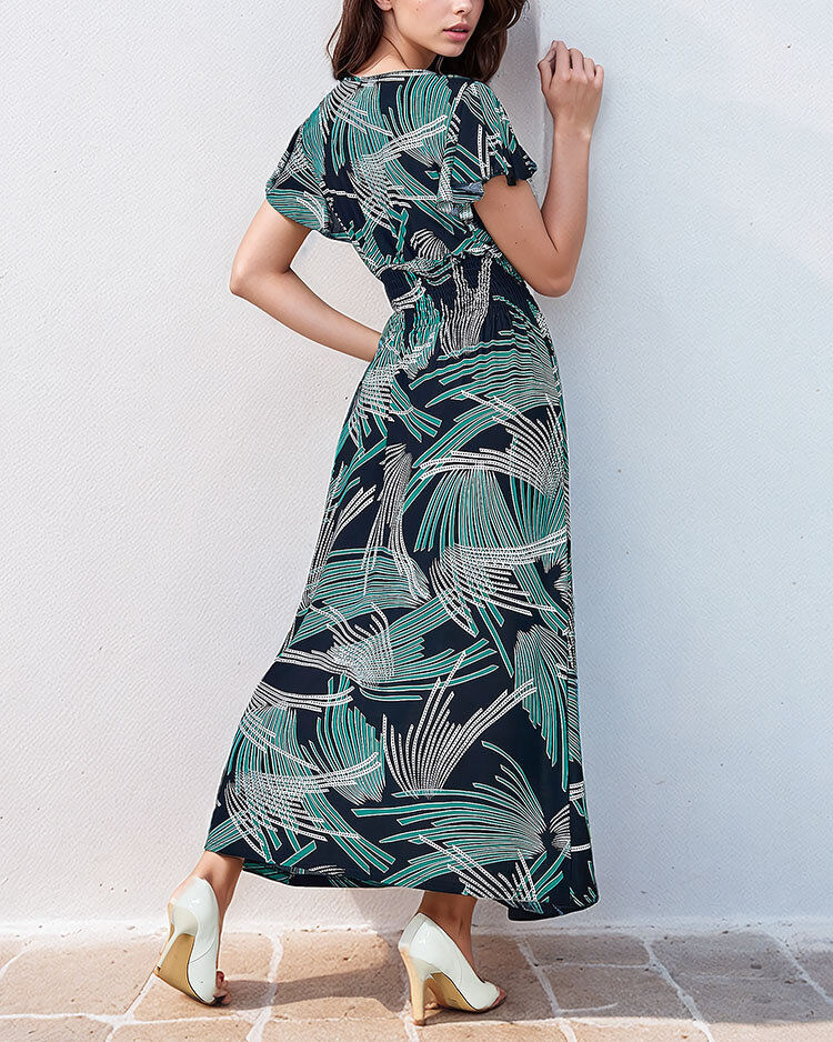 Royalfashion Десенирана дамска миди рокля