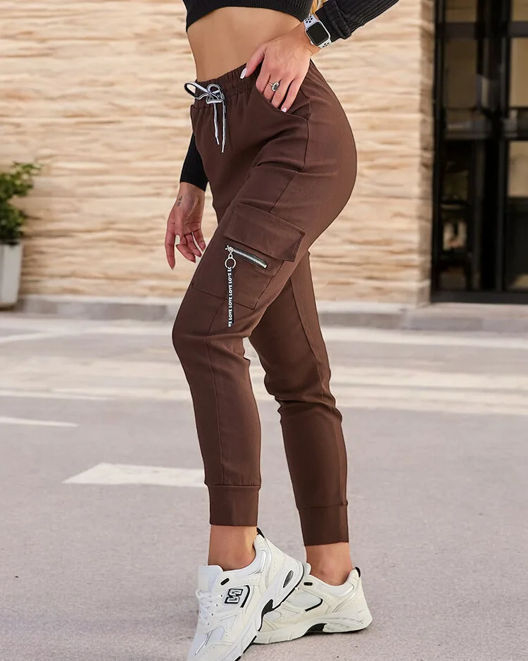 Royalfashion Дамски бойни панталони от памучна материя