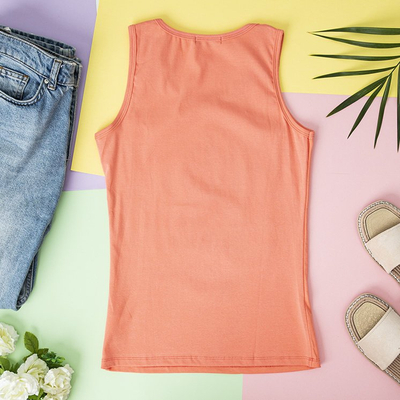 Różowy damski top z cyrkoniami - Odzież