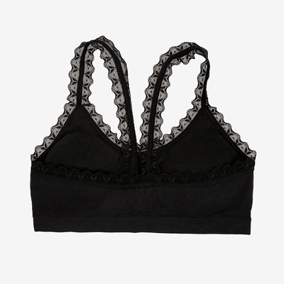 Czarny elastyczny biustonosz dziewczęcy - Bielizna