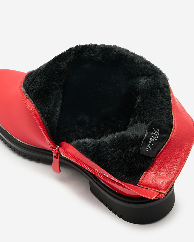 Royalfashion Червени матови дамски ботуши Setipfa