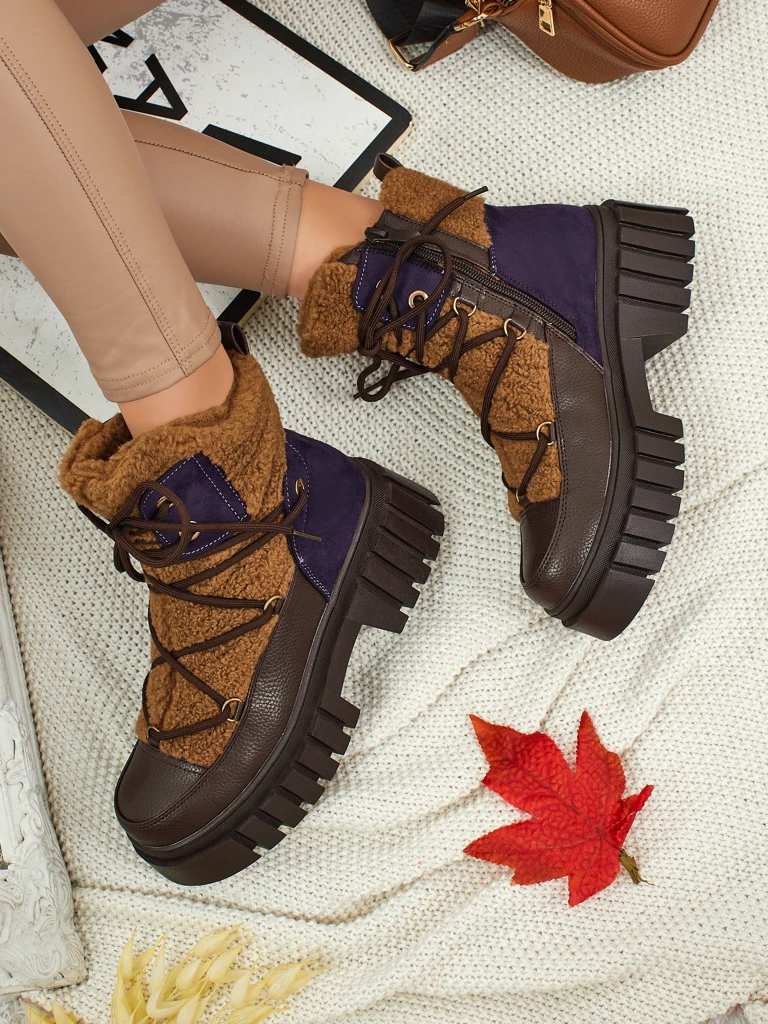 Дамски боти работни с пух Cindora