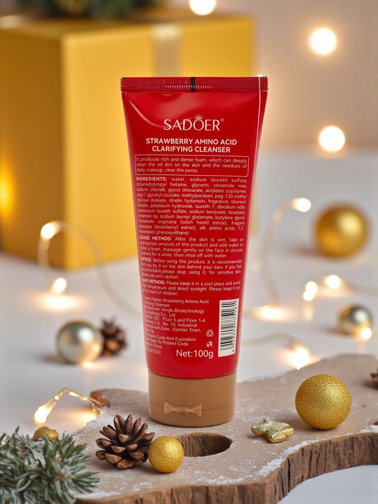 Sadoer Коледен почистващ гел за лице с ягода и аминокиселини