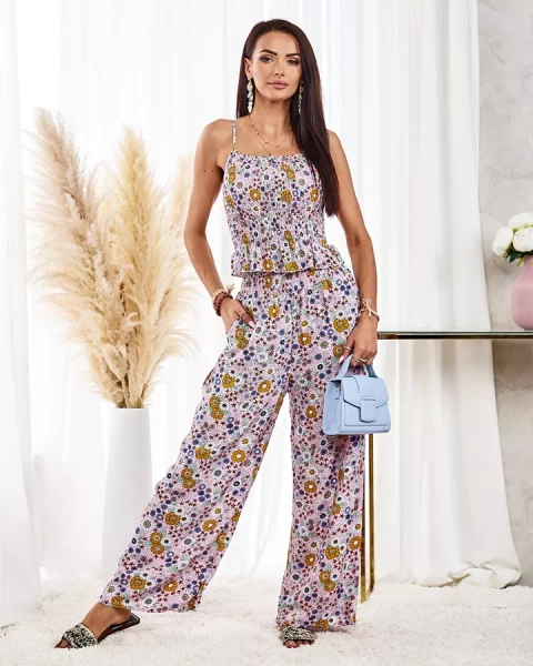 Royalfashion Дамски комплект с шарка в розово