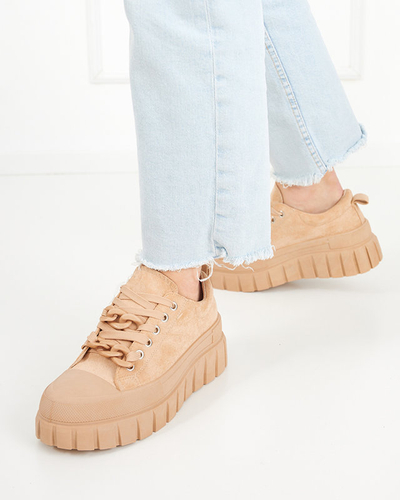 OUTLET Wysokie damskie trampki w kolorze brązowym Mishta - Obuwie