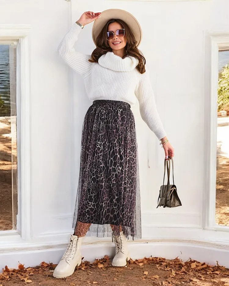 Royalfashion Подплатен пола на жени с шифон