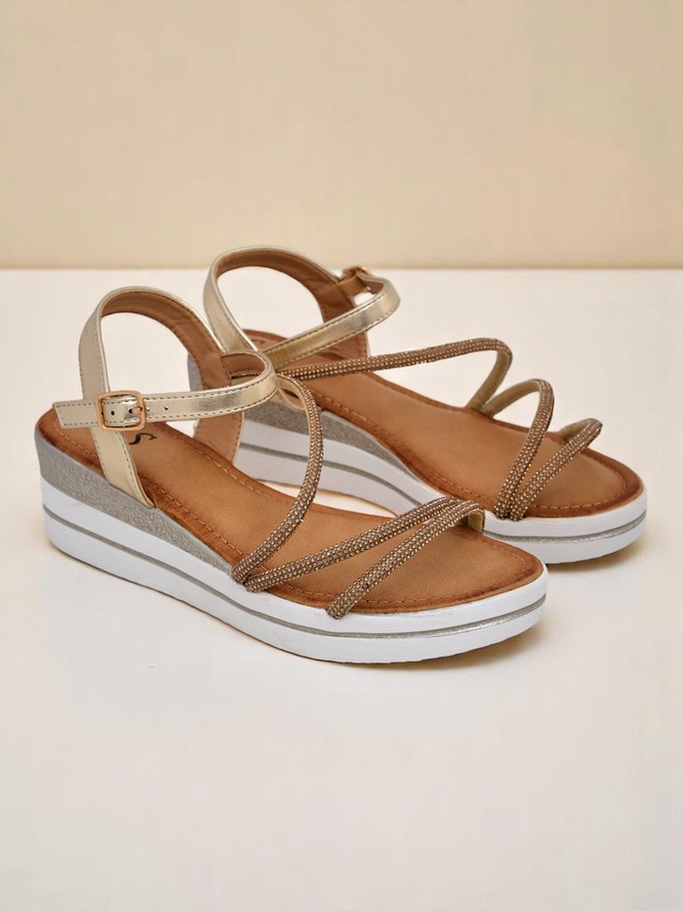 Royalfashion дамски сандали на платформа с кристали Ballosa