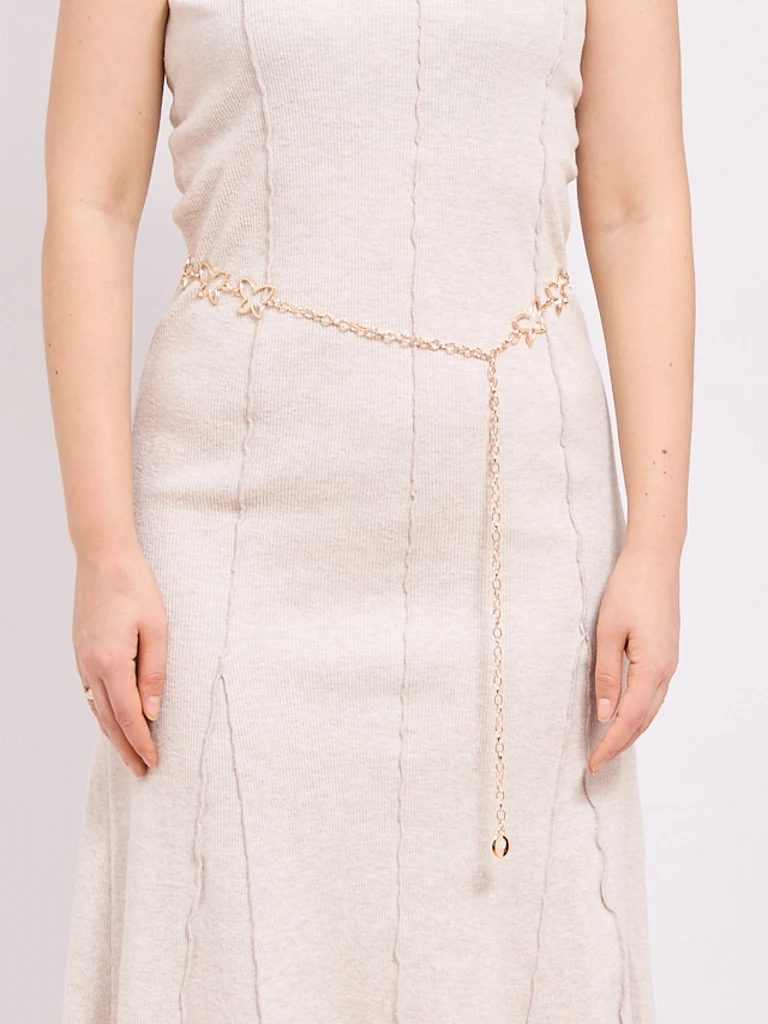 Дамски метален колан Aurelia Motyl с елегантна верижка – 115 см