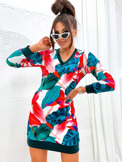 Royalfashion Дамска мини рокля с оригинален десен