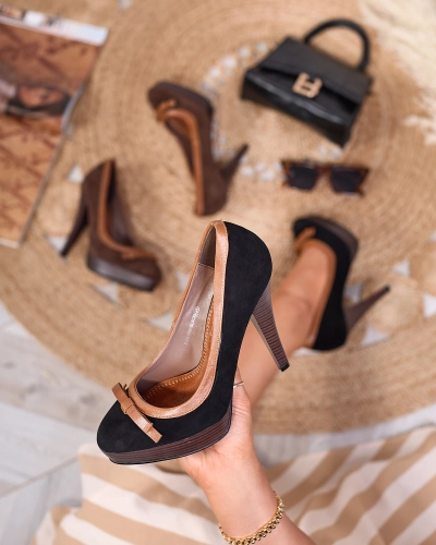 Черни дамски обувки с висок ток Zistin- Footwear