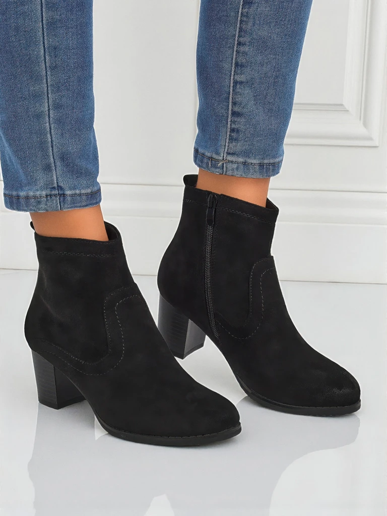 Дамски еко велурени боти на ток Crimson Echo