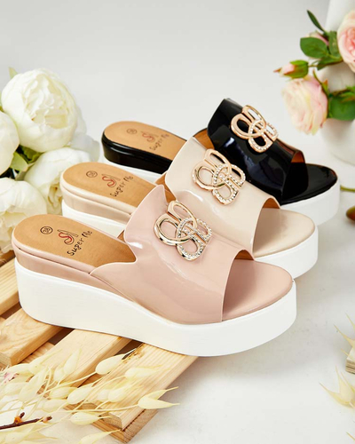 Royalfashion Лакирани дамски джапанки на Sailla