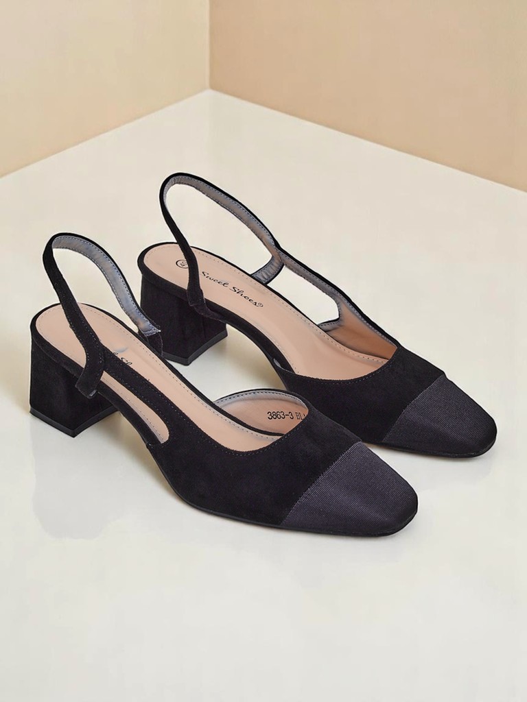 Royalfashion Дамски обувки на нисък ток с декоративен нос Eleganzo