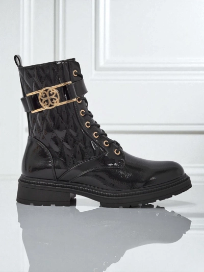 Дамски капитонирани боти от екологична лакирана кожа Opal Verge