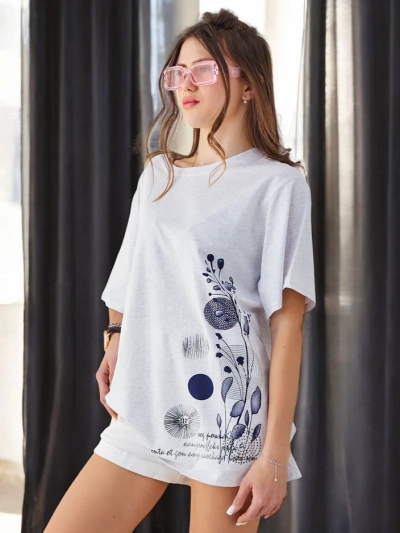 Regalна мода Женска памучна тениска с принт