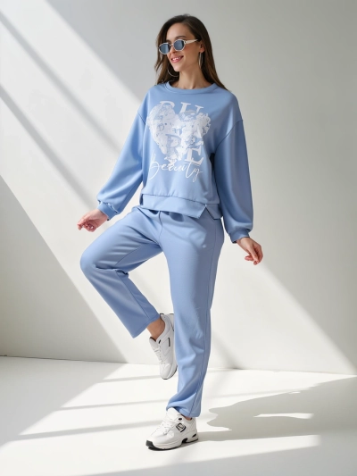 Royalfashion Жена вискозен комплект с десен