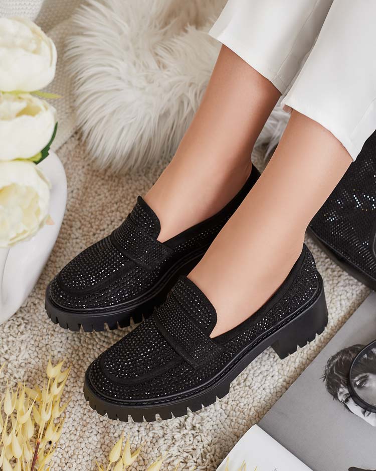 Royalfashion Дамски мокасини с циркони Epolls