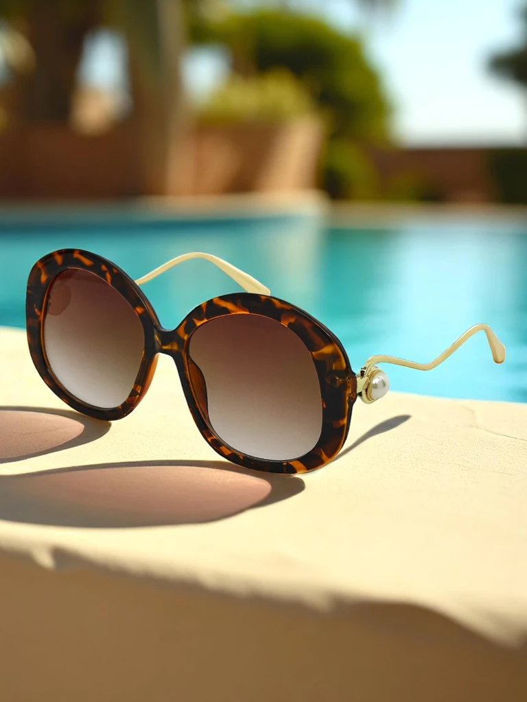 Royalfashion Слънчеви очила с декоративни дръжки Glam Shine