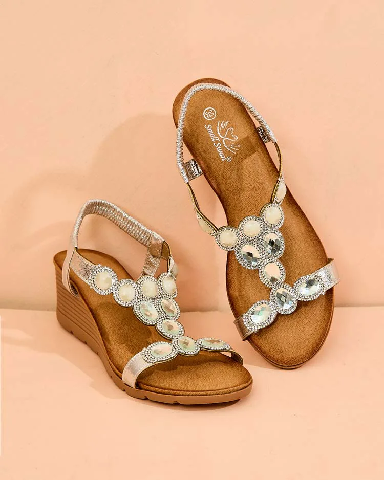 Royalfashion Дамски сандали с цирконий Obrina