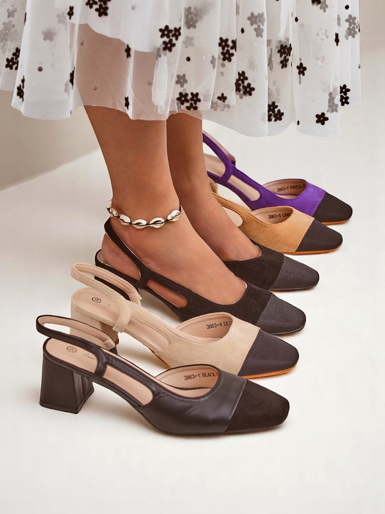 Royalfashion Дамски обувки на нисък ток с декоративен нос Eleganzo