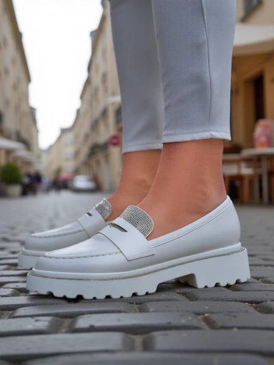 Royalfashion дамски мокасини с кристали Vinness