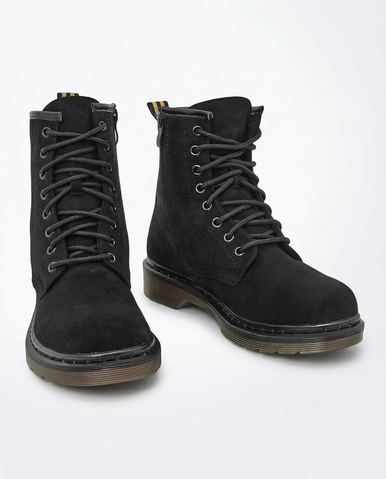 Дамски обувки от еко-велур и еко-кожа на краста Royalfashion с връзки на глезена модел Rullo