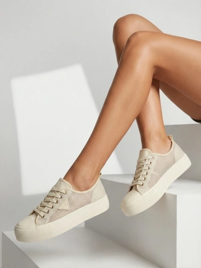 Дамски бежови кецове Callista Mesh – плосък ток, колекция Лято Есен