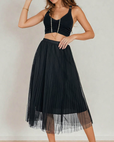 Royalfashion Дамска двупластова миди пола