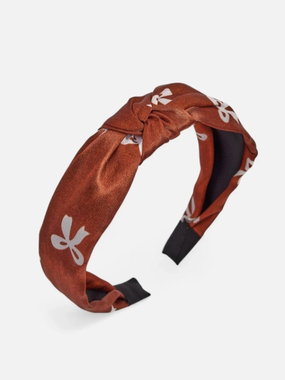 Royalfashion Сатенена лента за коса с плитка и принт